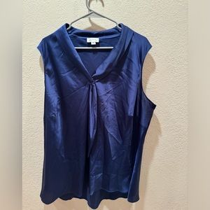 Tahari Arthur S Levine satin plus shell blouse